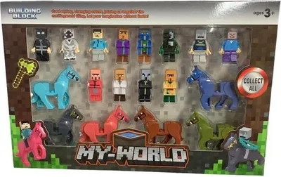 Obrázek produktu pro Velka Sada Figurek Minecraft S Koňmi 18Ks + Příslušenství Pro Lego.