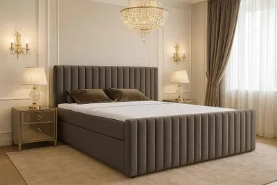 Produktbild von Benito I B&B Home Boxspringbett Benito I, 180x200 cm, Hellgrau, ruhige Formensprache und wohnliche Ausstrahlung für moderne und klassische Schlafzimmer