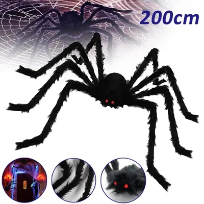 Produktbild von Halloween Riesenspinne Plüsch Tarantula Horror Dehnbare Haarspinne Schwarz Deko