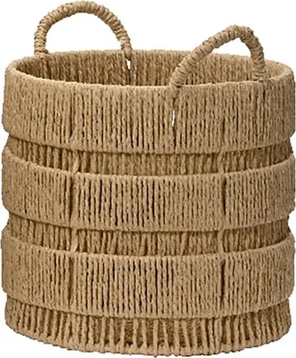 Produktbild von Aufbewahrungskorb - Ø 28 cm - Braun - Papierseil - mit Griffe