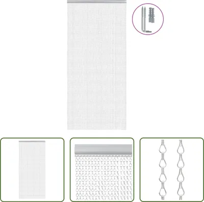 Obrázek produktu pro The Living Store řetízkový závěs na dveře 100x226 cm hliník