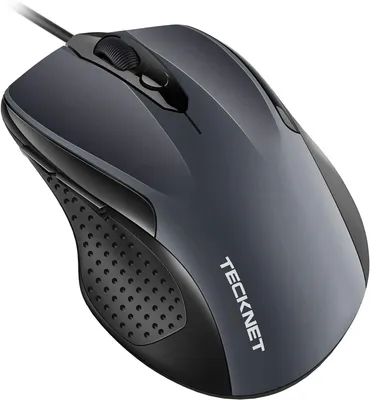 Zdjęcie produktu dla Mysz komputerowa przewodowa, 6 przycisków, 6400 dpi, ergonomiczna konstrukcja, kabel USB o długości 150 cm, kolor szary