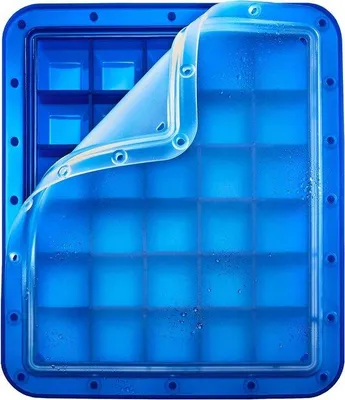Produktbild von Famanu Eiswürfelform 3 cm blau - 30 Eiswürfel - transparentes Deckel