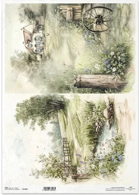 Produktbild von Reispapier Decoupage Bastelpapier für Decoupage A3 ITD-1420L Landschaftsansichten