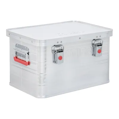 Produktbild von STIER Alubox, Aluminiumbox 30L, Staub- und spritzwasserresistent mit Gummidichtung und 2 Klapphandgriffen, Transportkiste aus verchromten Stahl und stabilen Hebelspannverschlüssen
