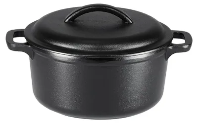 Imagen del producto de A. Olla de hierro fundido para estofar, esmaltada, con dos asas, 1,9 litros, color