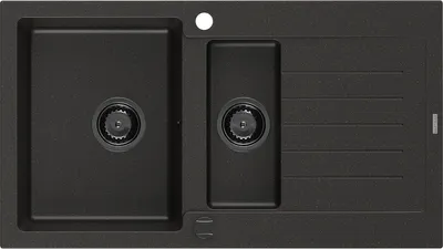 Immagine prodotto di Mexen Matias lavello in granito 1,5 vasca con gocciolatoio 900 x 505 mm, nero/oro metallizzato, sifone nero - 6502901505-75-B