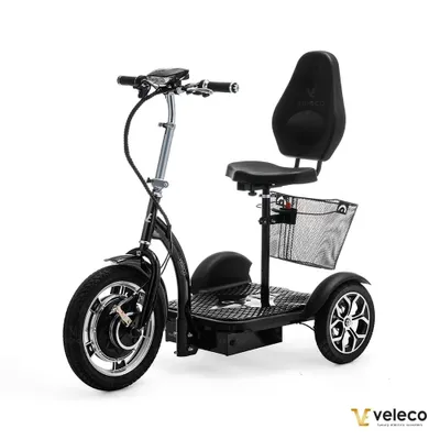 Immagine prodotto di Veleco ZT16 - Scooter elettrico - 750W - 12km/h - Cestino rimovibile - Piantone dello sterzo pieghevole - Scooter per la mobilità (nero)