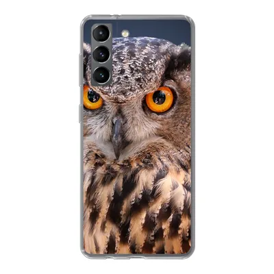 Produktbild von MuchoWow® Handyhülle Schutzhülle Hülle für Samsung Galaxy S21 Eine Nahaufnahme einer braunen Eule Silikon Softcase Handy Hülle - Softcase