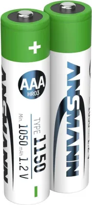 Produktbild von Ansmann 1311-0026, Wiederaufladbarer Akku, AAA, Nickel-Metallhydrid (NiMH), 1,2 V, 2 Stück(e), 1050 mAh