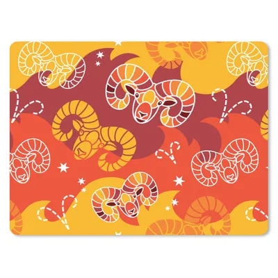 Produktbild von MuchoWow® Mauspad Mousepad Widder - Tierkreiszeichen - Astrologie - Design 23x19 cm - Mousepads - Maus Mat - Pad - Mausunterlage - Schreibtischunterlage - Mauspad