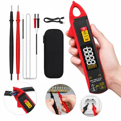 Produktbild von Zangenmultimeter TRMS, digitale Stromzange AC/DC mit automatischer Messung für Spannung Widerstand Kapazität Temperatur und Diode