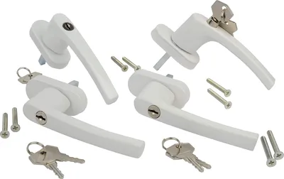 Produktbild von BRÜDER MANNESMANN Sicherheits-Fenstergriff-Set weiß 4 Stück