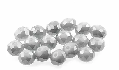 Produktbild von Vintageparts Glasschliffperlen Rondelle Glas Grau 8mm, 20 Stück