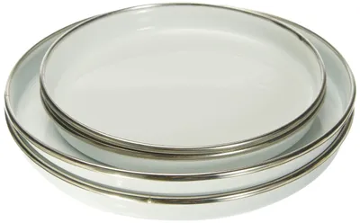 Image de Solidchoice - Ensemble de 4 assiettes de service en acier inoxydable, dimensions 30 x 20 cm