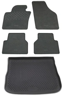 Produktbild von Gummi Kofferraumwanne + Fußmatten Set für VW Tiguan 5N, Bj. 10/2007-2016