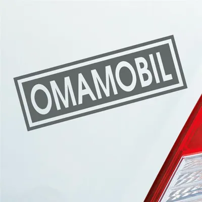 Produktbild von Auto Aufkleber Omamobil Oma Opa Enkel Familie Liebe 15x5 cm Grau Sticker Heckscheibenaufkleber