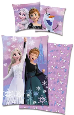 Produktbild von Disney FROZEN - Die Eiskönigin Bettwäsche 80x80 + 135x200cm, 100% Baumwolle mit Reißverschluss