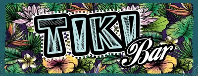Produktbild von vianmo Holzschild 10x27 cm Tiki Bar Blumen