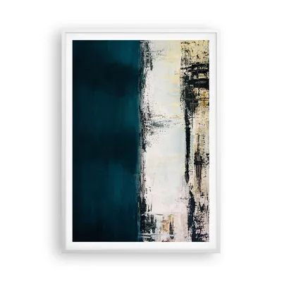 Produktbild von Gerahmtes Poster - Weißer Rahmen - Abstraktion gerieben schwarz - 70x100 cm - Wand Bild - Wanddeko - Wandbilder - Kunstposter - Wandposter - Bilderrahmen - Bilder - Kunstdruck - P2WPA70x100-4381