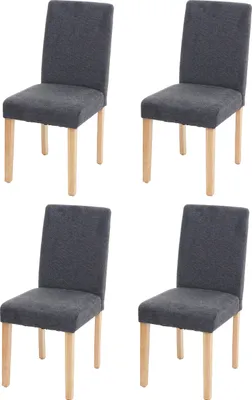 Obrázek produktu pro sada 4 jídelních židlí Kuchyňská židle Littau  Textil, antracitově šedá, světlé nohy