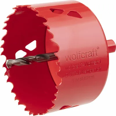 Obrázek produktu pro wolfcraft GmbH 5476000, Samostarný, Aku šroubovák, Sádrokarton, Neželezité kovy, Plast, Překližka, Ocel, Dřevo, Červená, Bimetalový, Vysokorychlostní ocel (HSS)