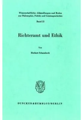 Produktbild von Richteramt und Ethik.