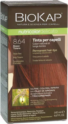 Immagine prodotto di Biokap Nutricolor Delicato 8,64 Rosso Tiziano Tinta 140 Ml