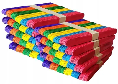 Produktbild von Aliga Kreativ-Holzstäbchen 6 Farben 600 Stück