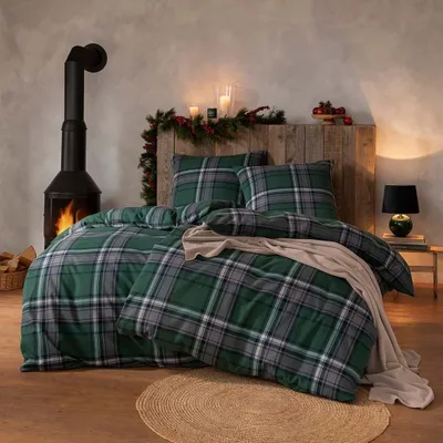 Produktbild von Estella Bettwäsche Hannes 4459 580 Tanne Kuschelflanell 135 cm x 200 cm