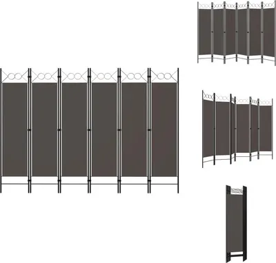 Produktbild von vidaXL 6-tlg. Raumteiler Anthrazit 240 x 180 cm - Raumteiler