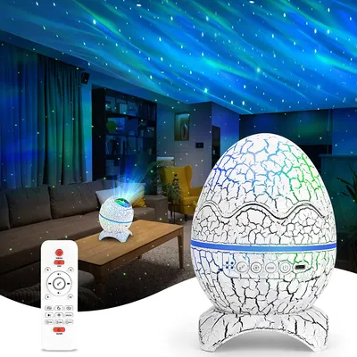 Produktbild von LED Sternenhimmel Projektor, Galaxy Planetarium Projektor mit Fernbedienung, Nachtlicht Polarlicht mit Bluetooth Lautsprecher, Aurora-Effekten, weißes Rauschen und Sternen für Kinder Erwachsene Deko
