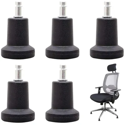Immagine prodotto di Set di 5 rotelle per sedie da ufficio, in nylon, diametro 50 mm, ruote di ricambio per ufficio e casa
