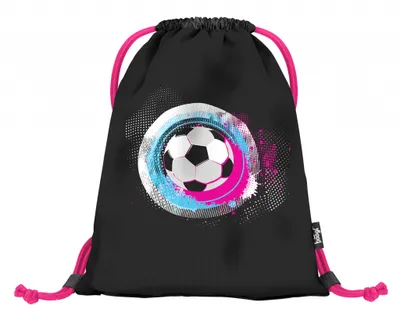 Produktbild von Baagl Turnbeutel für Mädchen und Damen -  Schuhbeutel, Schule und Kindergarten Sportbeutel, Sportrucksack (Fußball Pink)
