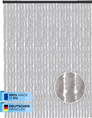 Immagine prodotto di Tenda in pile (120x220 cm) per porte "Grigio" come zanzariera per balcone, terrazza o camper, roulotte, padiglione