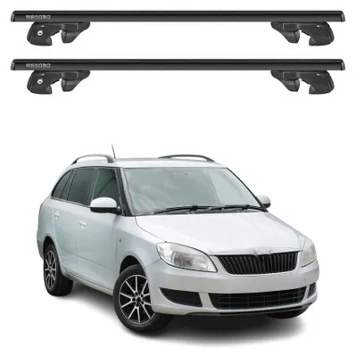 Produktbild von Dachträger Grundtäger für Skoda Fabia II Kombi 2007-2014 Alu 90kg Schwarz 2x, KI-generiertes Bild
