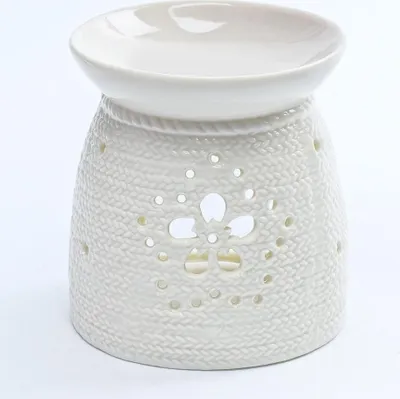 Produktbild von Porzellan-Aromalampe 11cm KNIT weiss
