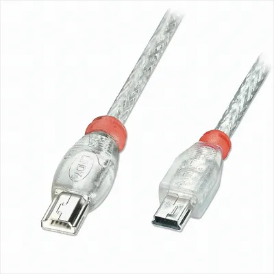 Produktbild von Lindy USB 2.0 cable - 1m, 1 m, Mini-USB A, Mini-USB B, Männlich/Männlich, 0,48 Gbit/s, Transparent