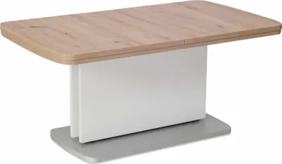Produktbild von Funktionstisch ausziehbar Catha 110(145+180) x 63 x 53-72 Wohnzimmertisch Wildeiche/Weiß 16170
