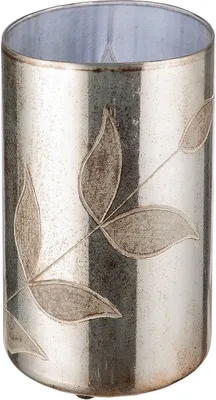 Immagine prodotto di GILDE Windlicht, zylindrisch, "Bosque", Blattmotiv, Glas, silberfarben, , H. 33 cm, D. 18 cm 51147