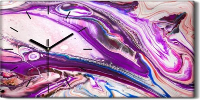 Produktbild von Wanduhr Uhr Wandbild Leinwand Geräuschlos 60x30 Malerei Abstrakte Kunst - schwarze Hände