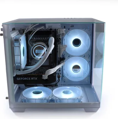 Produktbild von Chronicle Gaming PC Triorama Intel E5 2678v3, 12 Core 32 GB RAM 500 GB SSD Nvidia GeForce RTX 3050 Wasserkühlung W11 White Neu