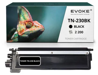 Produktbild von Evoke Toner-Kompatibilkartusche für Brother-Drucker TN230 TN-230, Schwarz, 2200 Seiten, kompatibel mit HL3040CN, HL3070, MFC 9120CN, MFC 9320CW