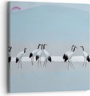 Produktbild von Bild auf Leinwand - Leinwandbild - Einteilig - Vögel Kraniche Natur - 30x30cm - Wand Bild - Wanddeko - Wandbilder - Leinwanddruck - Bilder - Wanddekoration - Leinwand bilder - Wandbild - AC30x30-4921