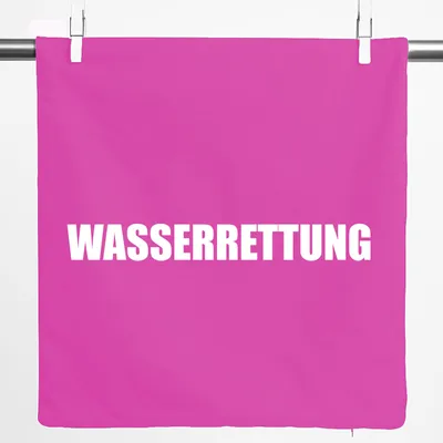 Produktbild von Huuraa Kissenbezug Wasserrettung Schriftzug 40x40cm Fuchsia Baumwolle Dekokissenbezug Geschenkidee