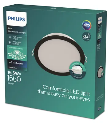 Obrázek produktu pro Philips Zapuštěné svítidlo Meson, 165 mm, LED, 3000 K, 220-240 V, Černá