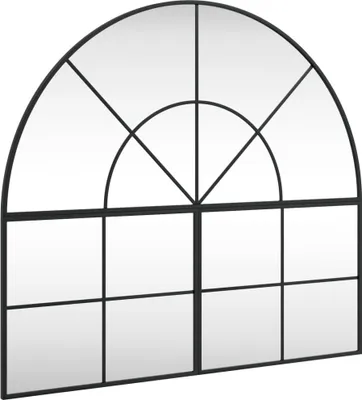 Zdjęcie produktu dla vidaXL Lustro ścienne czarne 100x90 cm Krzywe żelazko