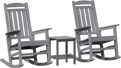 Immagine prodotto di vidaXL Sedia a dondolo per giardino 3 pezzi Grigio chiaro 38 x 38 x 46 cm