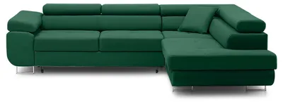 Produktbild von RIGATTO - Ecksofa mit Schlaffunktion, Bettkastem, Komfort und Still, dunkelgrün