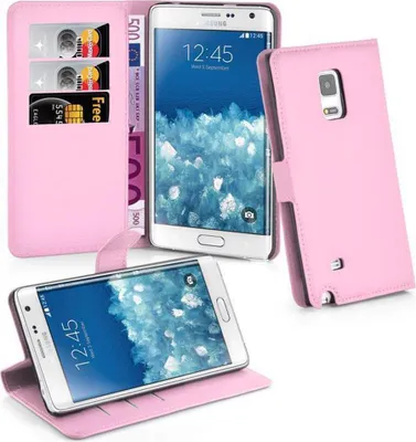 Obrázek produktu pro Cadorabo Case for Samsung Galaxy NOTE EDGE Protective Case in Pink Pouzdro na mobilní telefon s magnetickým zavíráním